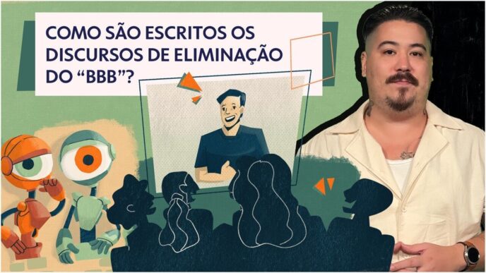 Tadeu Schmidt, apresentador do BBB 2026, com os minidummies em cena do BBB 25.