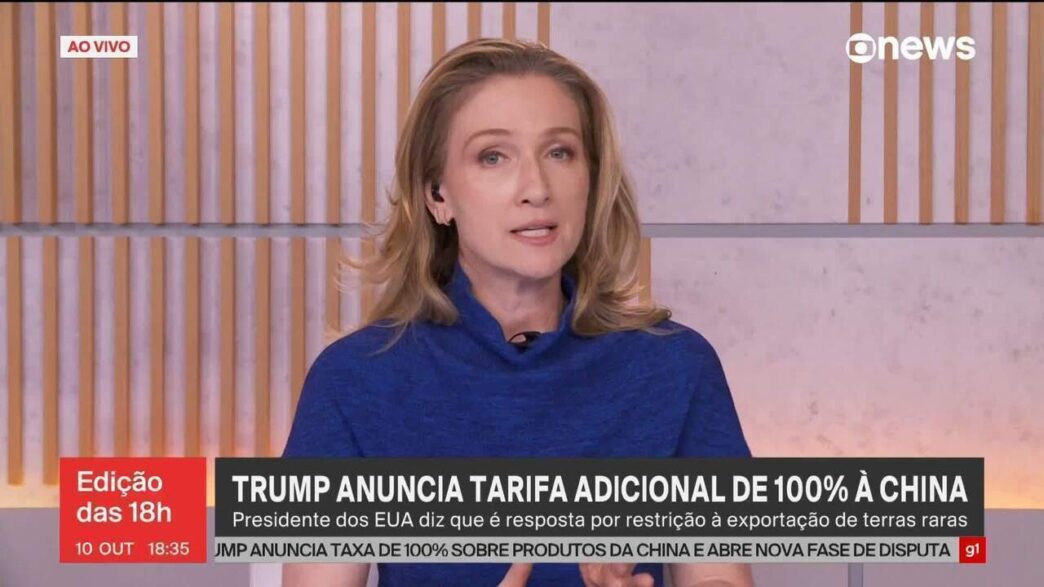 Donald Trump e Xi Jinping em reunião de cúpula, discutindo tensões comerciais e ameaças de tarifas.