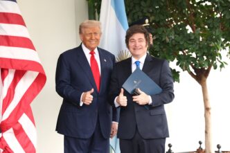 Trump recebe Milei na Casa Branca — foto ilustrativa