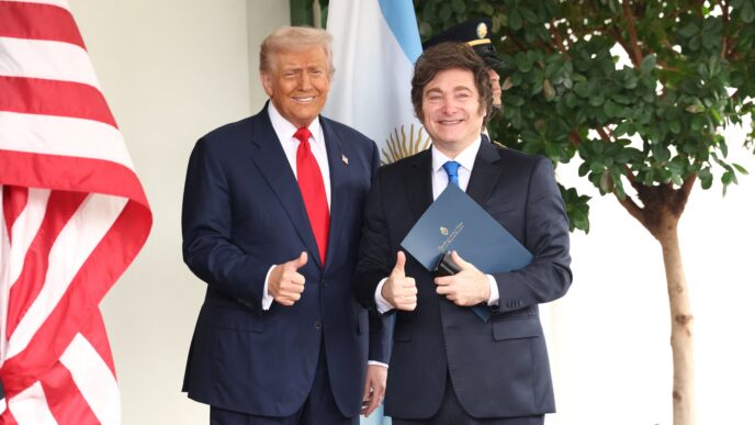 Trump recebe Milei na Casa Branca — foto ilustrativa