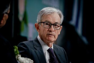 Jerome Powell, presidente do Federal Reserve, em discurso sobre a política monetária dos EUA e a possível interrupção da redução do balanço do Fed.