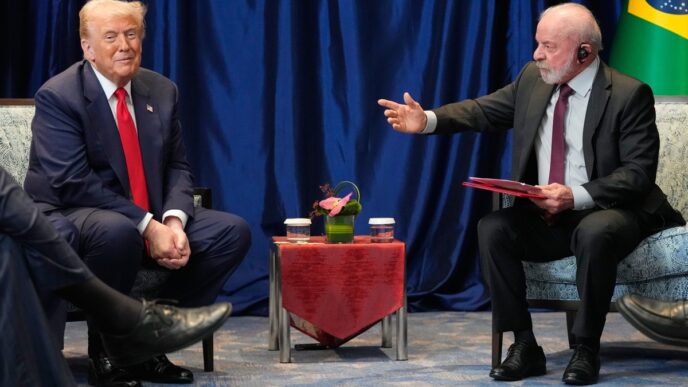 foto entre Lula e Trump — foto ilustrativa