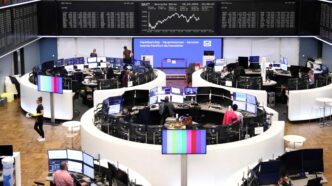 Ações europeias em queda — foto ilustrativa