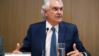 Ronaldo Caiado, governador de Goiás, em declaração sobre a crise no União Brasil. Ele critica a postura de Celso Sabino.