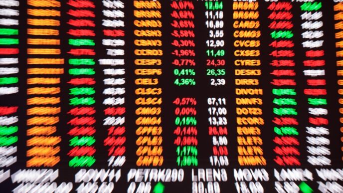 Gráfico de movimentação da Bolsa de Valores brasileira com foco em investimentos estrangeiros.