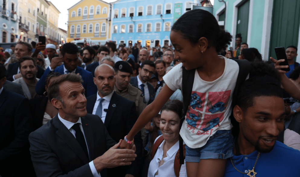Macron no Brasil — foto ilustrativa