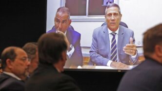 General Walter Braga Netto em interrogatório no STF, relacionado à trama golpista.