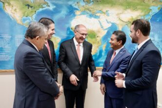 Geraldo Alckmin em reunião sobre o acordo comercial entre Mercosul e União Europeia.