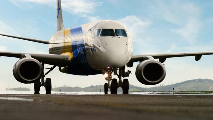 Aeronave da Azul em operação comercial