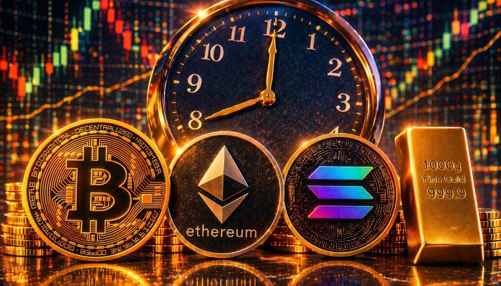 Gráfico ilustrativo sobre o novo horário de fechamento dos contratos futuros de ouro e criptoativos na B3.