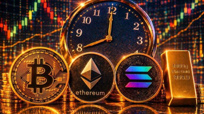 Gráfico ilustrativo sobre o novo horário de fechamento dos contratos futuros de ouro e criptoativos na B3.