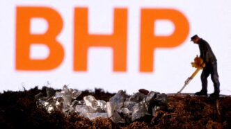 Instalações de mineração da BHP e operações de minério de ferro.
