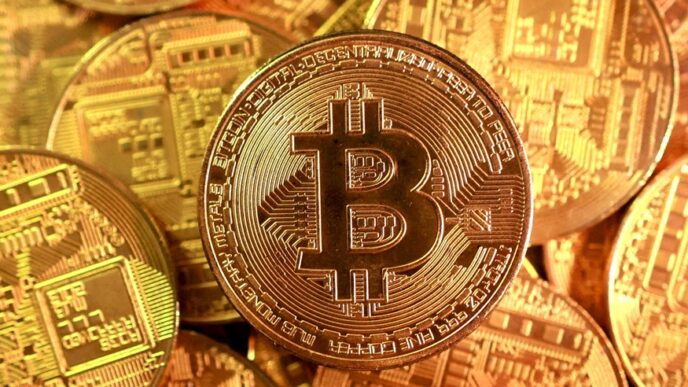 Gráfico de variação do Bitcoin em ambiente de mercado volátil.