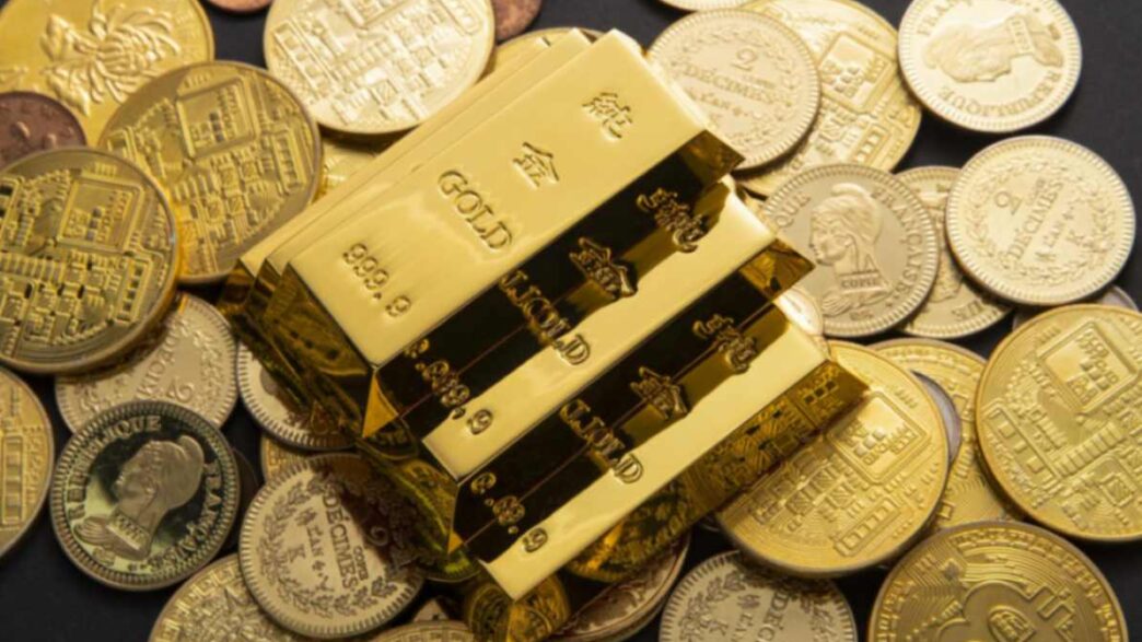 Barras de ouro em processo de fiscalização e controle de origem.