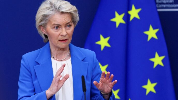 Sede da Comissão Europeia em Bruxelas durante reunião de cúpula.