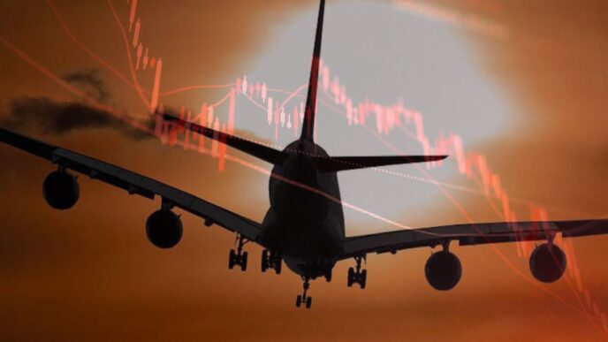 Gráfico de variação de preços do querosene de aviação no mercado internacional.