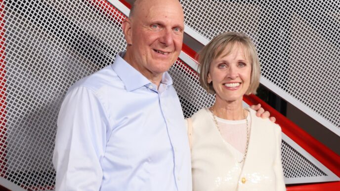 Connie Ballmer em evento público relacionado a filantropia.