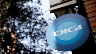 Logotipo da operadora Digi e infraestrutura de rede móvel na Espanha.