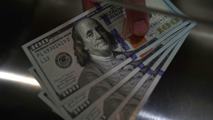 Gráfico de variação cambial do dólar frente ao real
