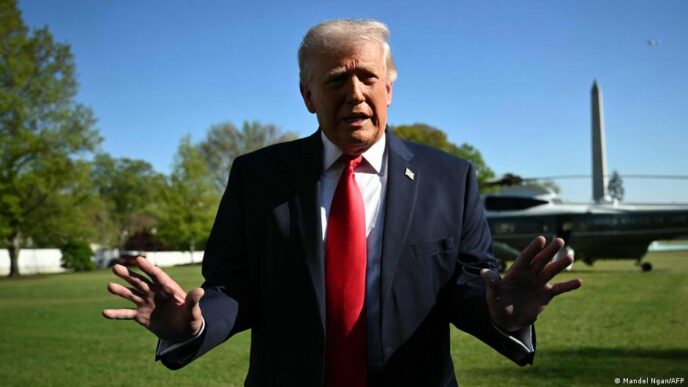 Donald Trump em evento oficial com foco em questões de governança.