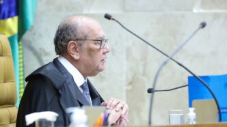 Ministro Gilmar Mendes durante sessão no Supremo Tribunal Federal.