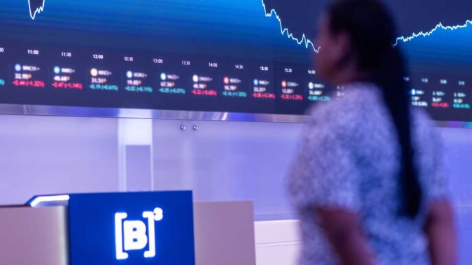 Gráfico de desempenho do Ibovespa na B3.