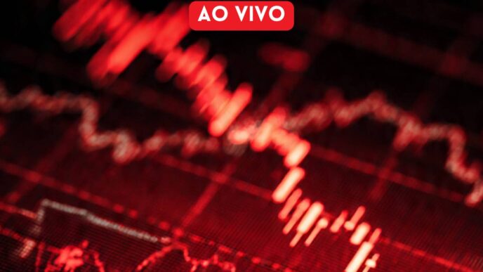 Gráfico de oscilação do Ibovespa durante o pregão.