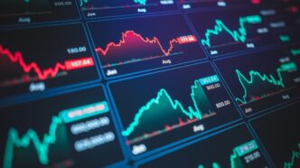 Gráfico de desempenho do Ibovespa durante a semana de negociações.