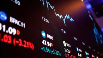 Gráfico do Ibovespa atingindo nova máxima histórica em 2026.