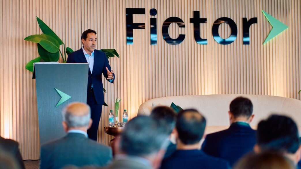 Logotipo ou representação do grupo Fictor em contexto de crise financeira.