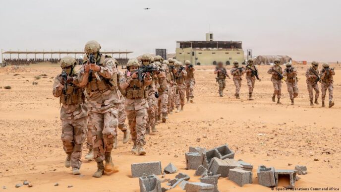 Militares participam de exercício de cooperação internacional na Líbia.