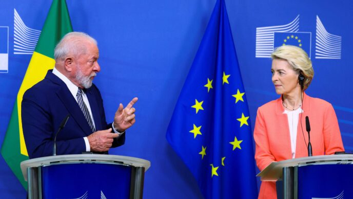 Presidente Lula discursa na feira industrial Hannover Messe na Alemanha.