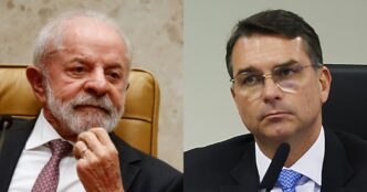 Presidente Lula e senador Flávio Bolsonaro em eventos distintos de pré-campanha.