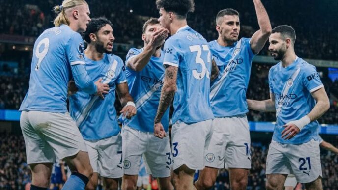 Estádio City of Manchester durante partida da Premier League.