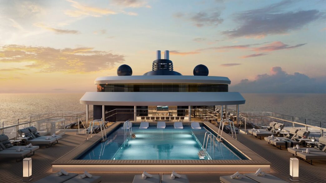 Navio da Ritz-Carlton Yachts Collection em operação de luxo.
