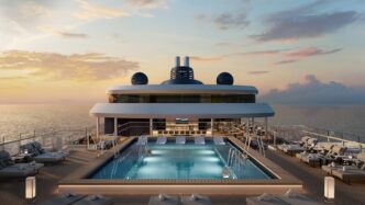 Navio da Ritz-Carlton Yachts Collection em operação de luxo.