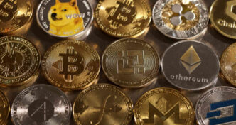 Representação visual de análise de mercado de criptomoedas e ativos digitais.