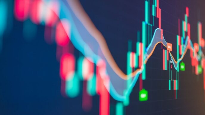 Gráfico de oscilação dos mercados financeiros globais durante o pregão.