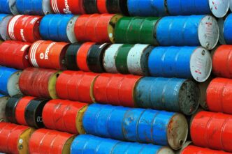 Gráfico de variação do preço do barril de petróleo Brent no mercado internacional.