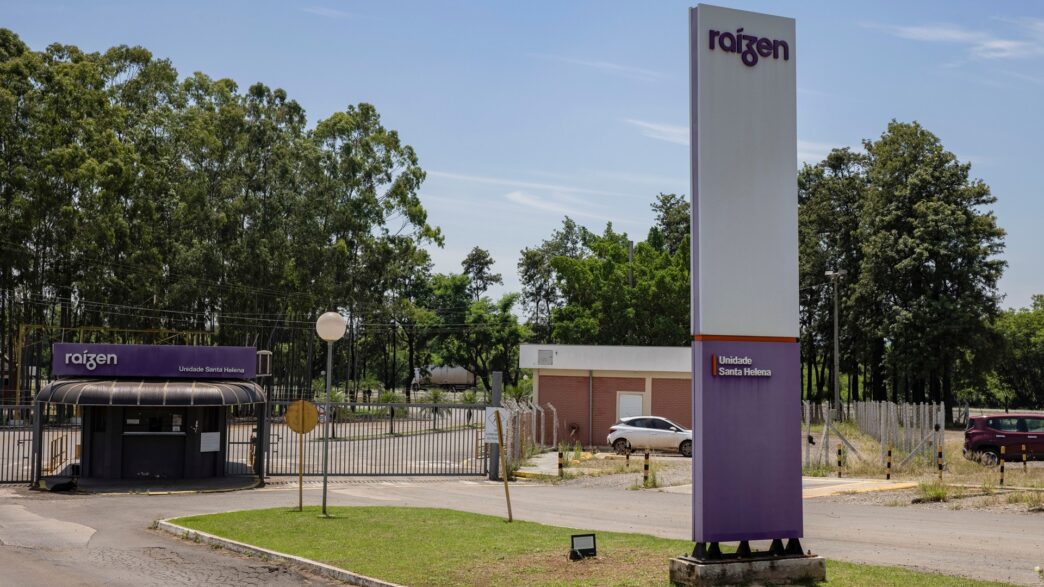 Fachada da sede da Raízen, empresa do setor de energia.