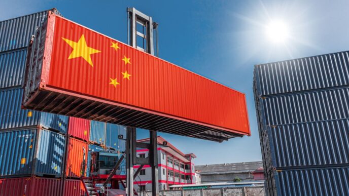 Gráfico ilustrativo sobre operações de crédito internacional e comércio com a China.