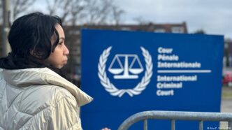 Rodrigo Duterte em audiência no Tribunal Penal Internacional