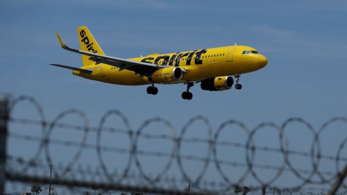 Fluxo de passageiros em aeroporto internacional durante crise no setor aéreo.