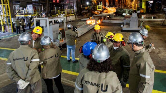 Vista das instalações industriais da Usiminas.